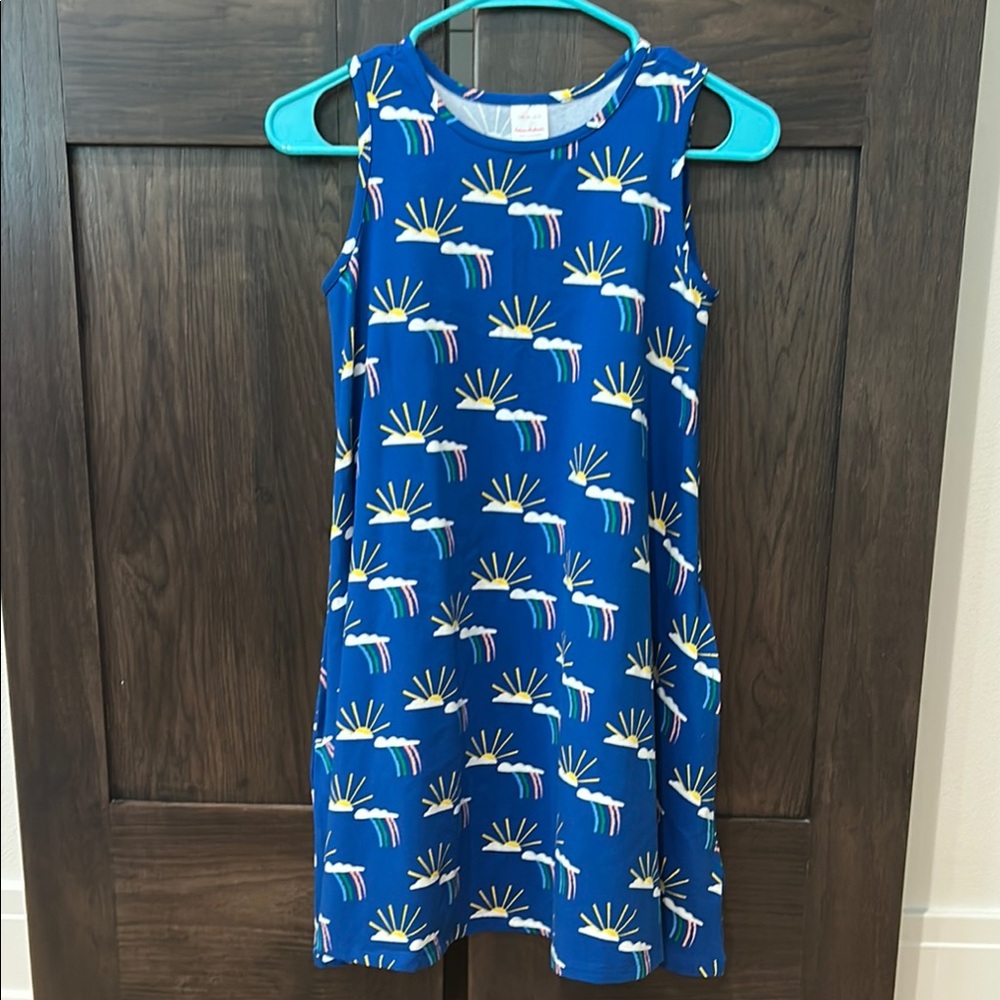 Hanna Andersson Blue and White Halter Sundress